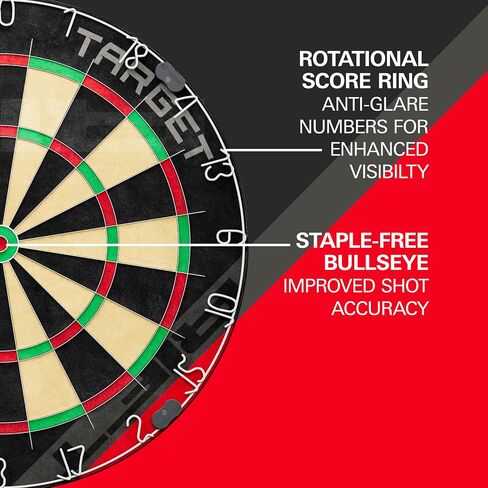 Target Darts Rift Dartboard Set | Steel Tip Dart Board | Staple-Less Wire | Includes Two Sets of 17G Darts | Complete Starter Set | Includes 1 Month of DartCounter App in Kuwait