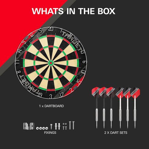 Target Darts Rift Dartboard Set | Steel Tip Dart Board | Staple-Less Wire | Includes Two Sets of 17G Darts | Complete Starter Set | Includes 1 Month of DartCounter App in Kuwait
