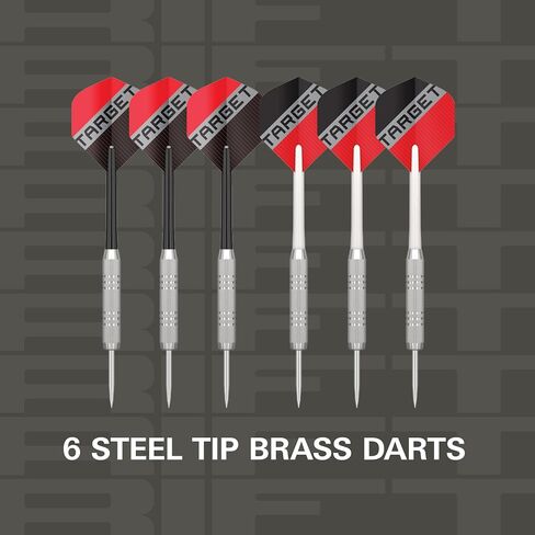 Target Darts Rift Dartboard Set | Steel Tip Dart Board | Staple-Less Wire | Includes Two Sets of 17G Darts | Complete Starter Set | Includes 1 Month of DartCounter App in Kuwait