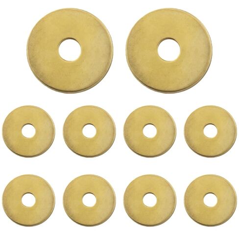 10PCS Antique Style Solid Brass Washers Classic Furniture Decorative Washers Brass Coloured G Style Diameter 3cm Thin Profile for Cabinetry Drawer and Door Fittings in Kuwait