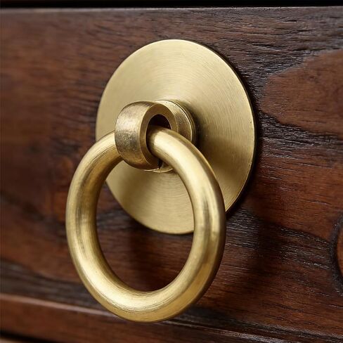 10PCS Antique Style Solid Brass Washers Classic Furniture Decorative Washers Brass Coloured G Style Diameter 3cm Thin Profile for Cabinetry Drawer and Door Fittings in Kuwait