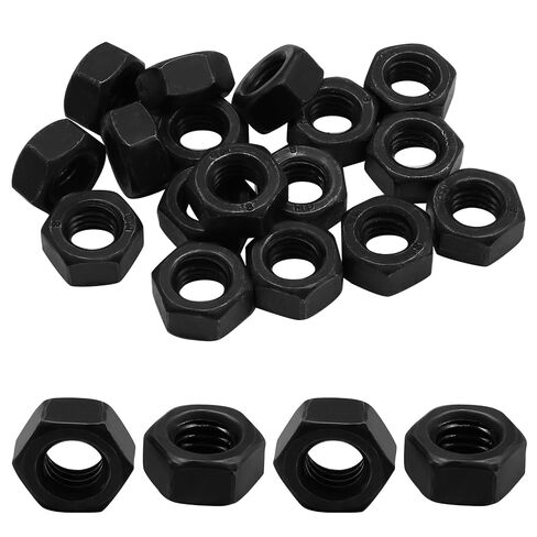 Bivethoi 100pcs Black M2.5-0.45mm Hex Nuts, Carbon Steel Hexagon Small Nuts Fasteners, Grade 4.8 Hex Nut for DIY Projects/Mechanics in Kuwait