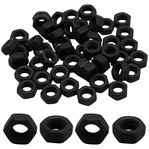 Bivethoi 100pcs Black M2.5-0.45mm Hex Nuts, Carbon Steel Hexagon Small Nuts Fasteners, Grade 4.8 Hex Nut for DIY Projects/Mechanics in Kuwait