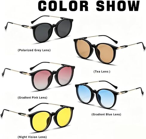Magnetic 5Pcs Clip-On Sunglasses Set for Men and Women -for Dad Fathers Day gift– Retro Polarized UV Protection Eyewear & Magnetic Eyeglasses Frames for Night Driving & Fishing in Kuwait