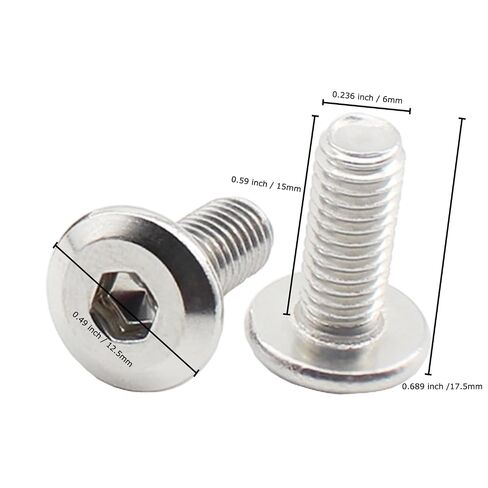 32 Pack M6 x 15mm 304 Stainless Steel Flat Head Hex Socket Cap Bolts, Countersunk Machine Screws, Metric Allen Key Fastener for Furniture/Cabinet/DIY in Kuwait