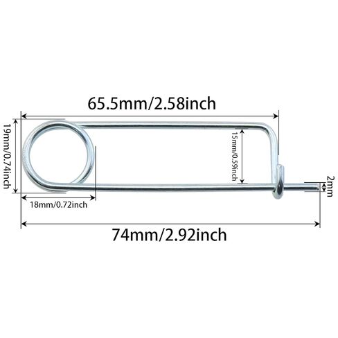 Heyous 8PCS U Shaped Cotter Pins Safety Spring Pin Fastener, Galvanized Spring Steel, Ideal for Farms, Lawns, Gardens & Industrial Applications in Kuwait
