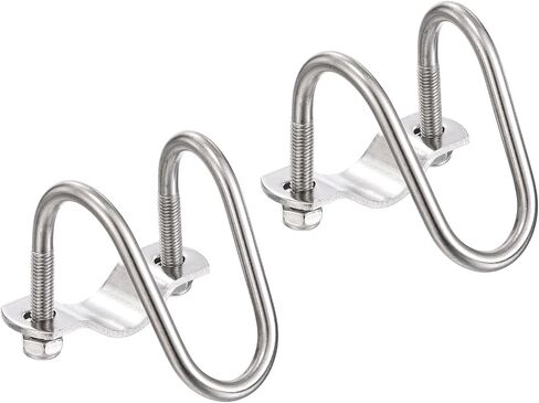 HARFINGTON 2pcs Cross Pipe Clamp 20mm x 20mm (0.79") M6 304 Stainless Steel U-Shaped Tube Buckle Crossover Steel Pipe Connector for Farm Greenhouse Awning Frames Nursery Fence in Kuwait