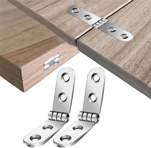 180 Degree Foldable Flap Screw-On Rounded Corner Buffer Hinge Furniture Hardware 2Pcs in Kuwait