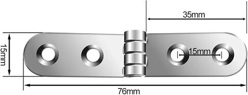 180 Degree Foldable Flap Screw-On Rounded Corner Buffer Hinge Furniture Hardware 2Pcs in Kuwait