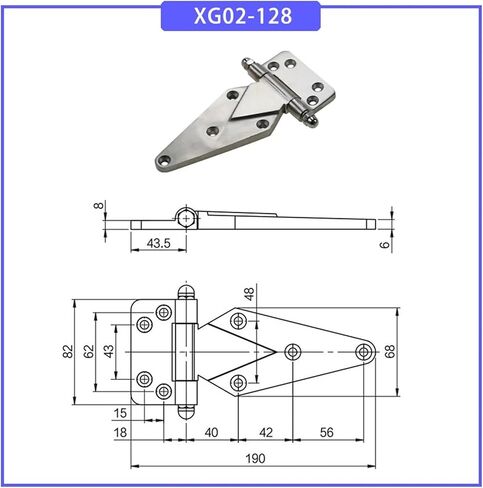 Heavy Duty Hinge XG02-128 Stainless Steel 1Pcs in Saudi Arabia