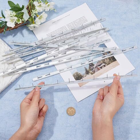 SUPERFINDINGS 25Pcs 13.7x0.45inch Metal Tack Strips Sofa Rack with Nail Iron Bar Fangs Silver Galvanized Sofa Accessories Fabric Reupholstery Supplies for Furniture Couch Chair in Kuwait