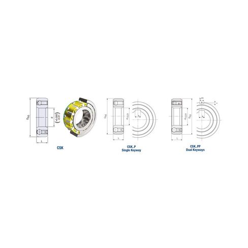 Power Transmission Products 1 PC CSK35PP One Way Bearing Clutches with Keyway CSK6207PP Free Wheel Clutch Bearings CSK207PP 35X72X17mm Ball Bearings in Kuwait