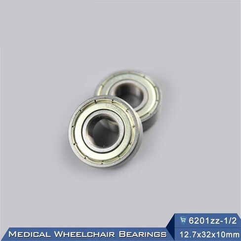 Power Transmission Products 2Pcs Wheelchair Rear Wheel Drum Bearing ID 1/2 inch 12.7x32x10 mm Wheelchair Accessories 6201 ZZ Pressure Wheel Bearings Ball Bearings in Kuwait