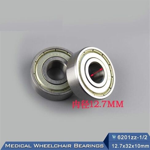 Power Transmission Products 2Pcs Wheelchair Rear Wheel Drum Bearing ID 1/2 inch 12.7x32x10 mm Wheelchair Accessories 6201 ZZ Pressure Wheel Bearings Ball Bearings in Kuwait