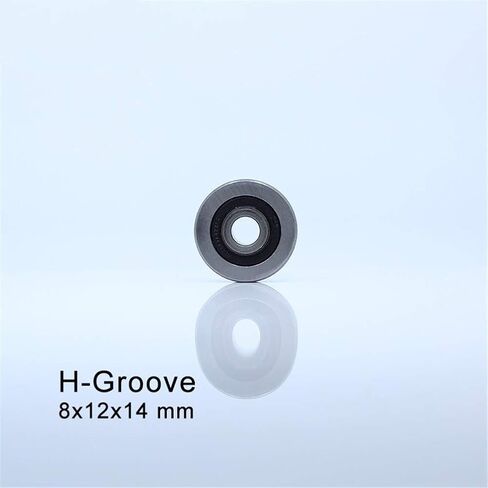 Roller Bearings 1pc H Groove Bearing 8x12x14mm Steel Bearing Rollers H8/7 Slide Guide Door Window Silent Bearings U Wheel Pulley in Kuwait