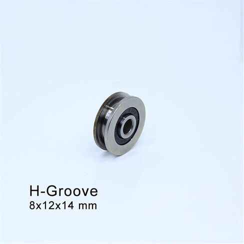 Roller Bearings 1pc H Groove Bearing 8x12x14mm Steel Bearing Rollers H8/7 Slide Guide Door Window Silent Bearings U Wheel Pulley in Kuwait