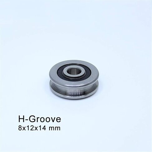 Roller Bearings 1pc H Groove Bearing 8x12x14mm Steel Bearing Rollers H8/7 Slide Guide Door Window Silent Bearings U Wheel Pulley in Kuwait