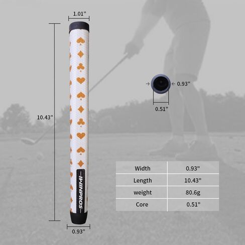 Pistol Golf Putter Grip Lightweight Golf Grips, Pistol Shape with Anti-Slip Texture High Feedback Golf Putter Grips (Poker Golden) in Kuwait