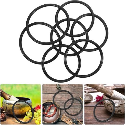 7pcs Singing Bowl Rubber Rings for Crystal Sound Bowls Buddhist Instruments Cushion Set with Large and Small Sizes for Meditation and Ritual Use in Kuwait