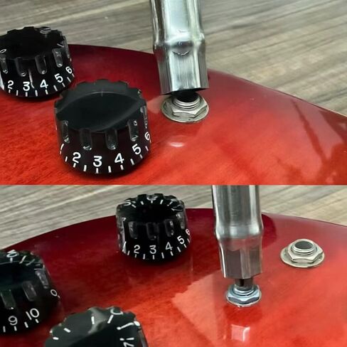 KAISH Set of 2 Stainless Steel Guitar Jack Socket Nut driver Potentiometer Pot Nut Hex Wrench Guitar Tuners Tuning Keys Wrench Luthier Tool in Kuwait