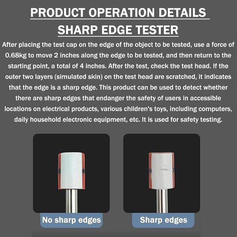 Sharp Edge Product Testing Tool, Sharp Edge Tester, with 21 Test Heads, Removable and Replaceable Test Head, Used To Detect Whether There Are Sharp Edges for Toys, Household Appliances, Metal Edge in Kuwait