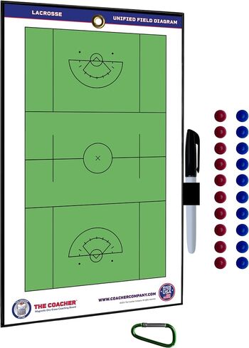 Premium Dry Erase Magnetic Lacrosse Coaching Coach Board Clipboard - Double-Sided - Made in The USA - Lacrosse Training Aids Equipment Gear in Kuwait