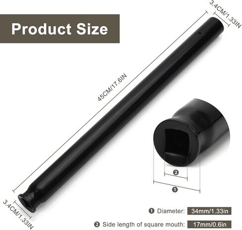 3 Ton Trailer Jack Handle Replacement, Heavy Duty Steel Hydraulic Floor Jack Handle Lever,Square Connector for Automotive Car Trailer Jack Repair Tool in Kuwait
