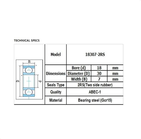 منتجات نقل الطاقة 18307RS كروي 18x30x7 مللي متر دراجة المحور 18307-LBLU طبل الكرات 18307 6903/18 MR18307 الكرات in Kuwait