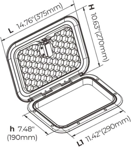 SEAFLO Marine Boat Deck Access Hatch White 270mm x 375mm in Kuwait