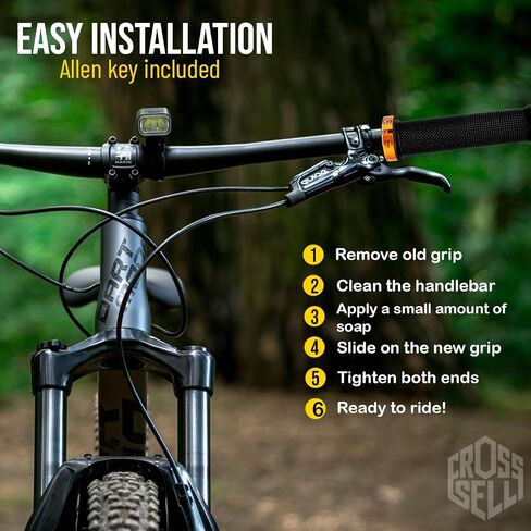 مقابض MTB مزدوجة القفل - مقابض مقود دراجة BMX عالية الأداء والدراجات الجبلية مع حلقات ألومنيوم مؤكسدة نحاسية - مقابض دراجة ممتصة للصدمات غير قابلة للانزلاق لقضبان 22.2 مم in Kuwait