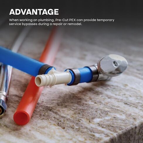 عصا أنبوب PEX-B مقاس 3/4 بوصة × 4 أقدام من SUPPLYGIANT، عبوة من 2 أنابيب Pex حمراء و2 زرقاء لخط المياه الصالحة للشرب وسباكة المياه الساخنة، للاستخدام الداخلي/الخارجي in Kuwait