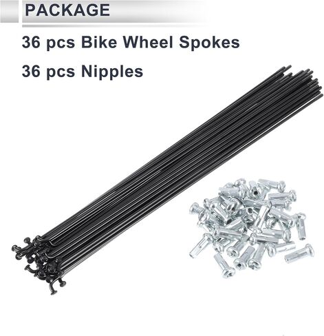 1 Set Universal Bicycle Spokes 13G 241mm Length Bike Wheel Spokes Nipple Black 45 Steel in Kuwait
