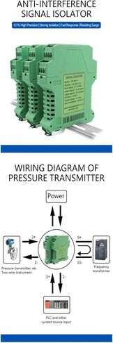 1pcs DC 24V Power Supply Current/Voltage Input Signal Isolator Distributor(1 in 1 Out,4-20mA) in Kuwait