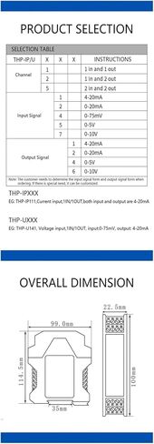1pcs DC 24V Power Supply Current/Voltage Input Signal Isolator Distributor(1 in 1 Out,4-20mA) in Kuwait