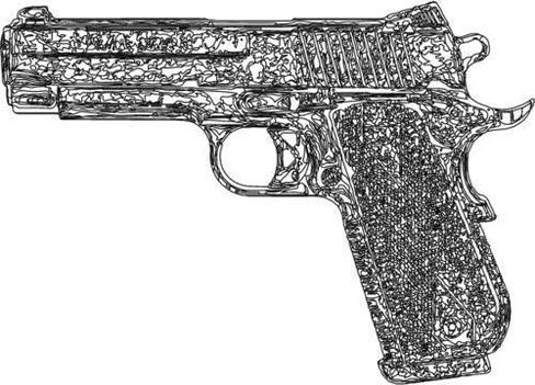 1911 Pistol Die Cut Sticker - Vinyl Decal in Kuwait