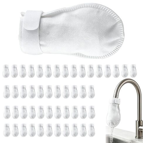 High Density Faucet Filter, Splash Proof Cotton Pouch Kit, 50 Pack Tap Cartridge with Sediment Barrier, Fine Fiber Mesh Purifier, for Kitchen Bathroom Faucet, Tap Water Purification Accessory in Kuwait