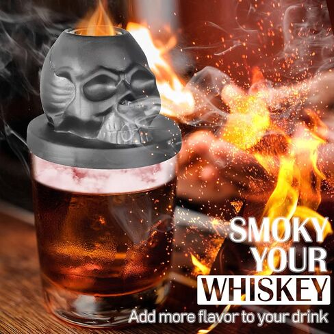 Cocktail Smoker Kit with Torch, Anmyox Whiskey Smoker Infuser Kit with Gift Box, Bourbon Whiskey Set Gift for Men,Skull old Fashioned Smoker Kit for Your Friends, Husband, Dad.（No Butane） in Kuwait