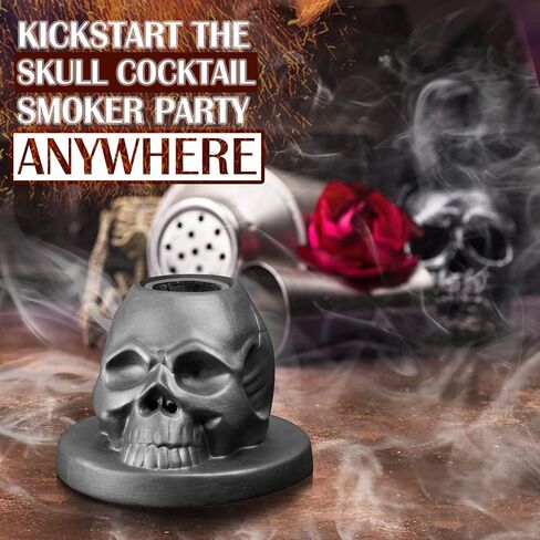 Cocktail Smoker Kit with Torch, Anmyox Whiskey Smoker Infuser Kit with Gift Box, Bourbon Whiskey Set Gift for Men,Skull old Fashioned Smoker Kit for Your Friends, Husband, Dad.（No Butane） in Kuwait