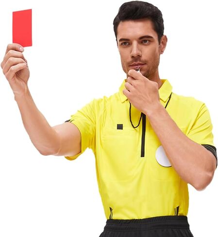 علم حكم كرة القدم، مجموعة أعلام خط متقلب مع حقيبة تخزين، مقبض إسفنجي معدني مقاوم للماء، بطاقات حمراء صفراء مع دفتر ملاحظات وقلم رصاص، صفارات من الفولاذ المقاوم للصدأ مع حبل قصير in Kuwait