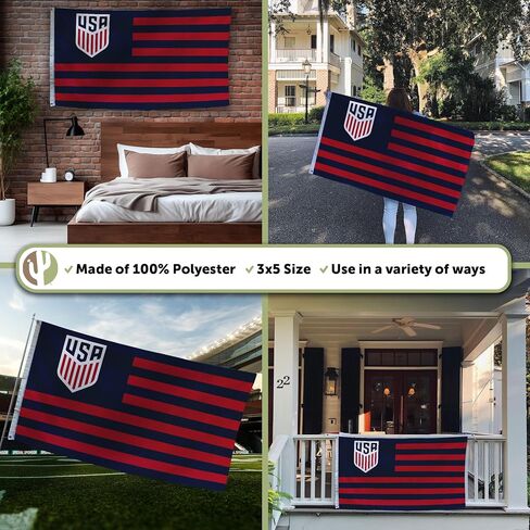 صبار الصحراء الأمريكي لكرة القدم علم USMNT الولايات المتحدة الأمريكية الفريق الوطني للرجال 100% بوليستر للاستخدام الداخلي والخارجي 3 × 5 أقدام معدات مرخصة رسميًا (أبيض، الولايات المتحدة الأمريكية لكرة القدم - M) in Kuwait