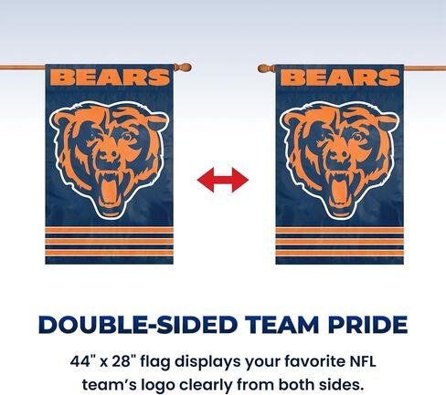 Party Animal NFL Team Flag, Double-Sided | Weather-resistant nylon with appliqué & embroidered logo; double sided with swen-in sleeve; indoor or outdoor use; 44x28-in in Kuwait