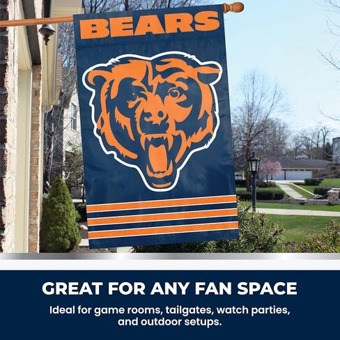 Party Animal NFL Team Flag, Double-Sided | Weather-resistant nylon with appliqué & embroidered logo; double sided with swen-in sleeve; indoor or outdoor use; 44x28-in in Kuwait
