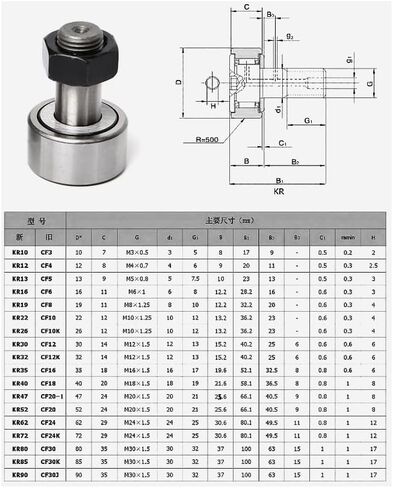 2pcs KR80/CF30 Linear Cam Bearing with Shaft 30x80x35mm Bolt Rod Ends Roller Needle Bearings Engine Parts in Kuwait