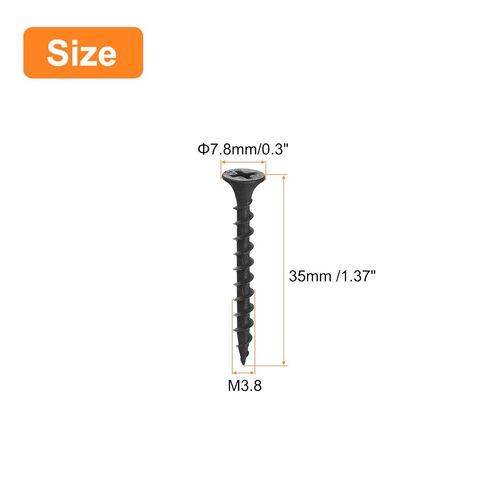 #7x1-3/8 Drywall Screws, 50pcs Coarse Thread Wood Screws, Carbon Steel Phillips Drive Flat Head Self Tapping Screws in Kuwait