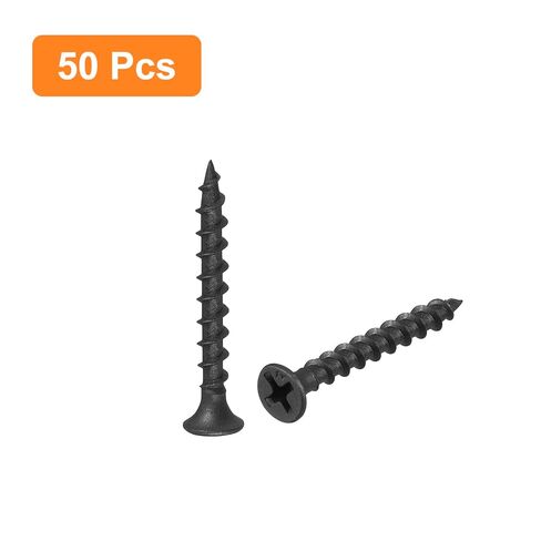 #7x1-3/8 Drywall Screws, 50pcs Coarse Thread Wood Screws, Carbon Steel Phillips Drive Flat Head Self Tapping Screws in Kuwait