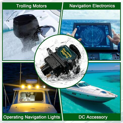 قابس محرك الصيد، 027-0004-Kit DC إلى DC موصل الطاقة، قابس محرك الصيد لاتصال الطاقة البحرية على متن الطائرة 12 فولت إلى 48 فولت، سعة 80 أمبير، تكوينان (على شكل حرف L وخطي) in Kuwait