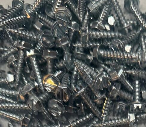 #8 x 3/4 Inch Slotted Indented Hex Washer Head Self-Piercing Screws, Zinc Plated, 100 Pack 8 x 3/4 Zip Screws for Sheet Metal in Kuwait