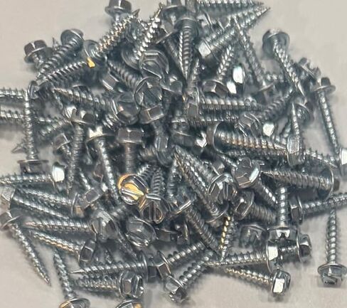 #8 x 3/4 Inch Slotted Indented Hex Washer Head Self-Piercing Screws, Zinc Plated, 100 Pack 8 x 3/4 Zip Screws for Sheet Metal in Kuwait