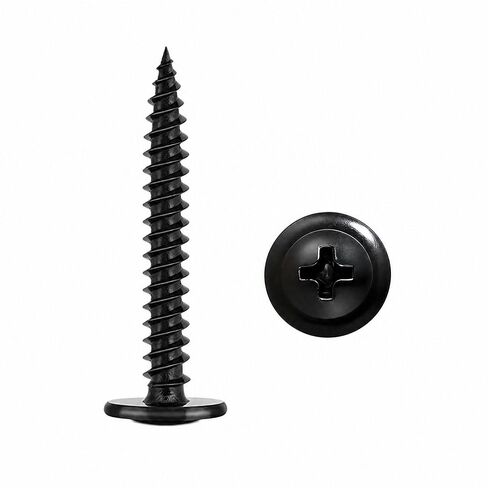 90PCS #8x1-1/4 Black Truss Head Self Tapping Screws - Phillips Modified Truss Head Wood Screws for Furniture, Woodworking, Appliances & Metal Fastening in Kuwait