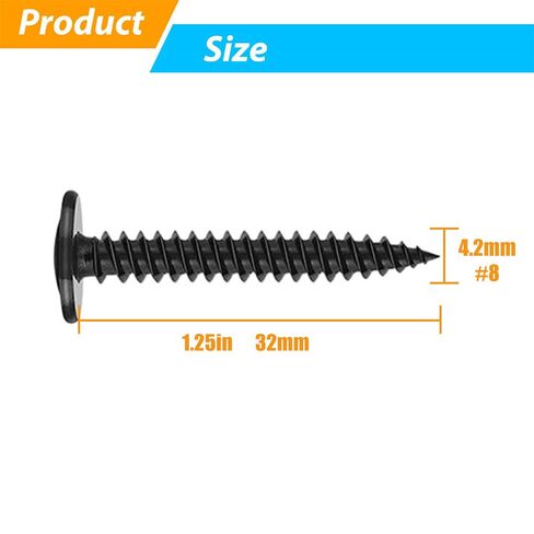 90PCS #8x1-1/4 Black Truss Head Self Tapping Screws - Phillips Modified Truss Head Wood Screws for Furniture, Woodworking, Appliances & Metal Fastening in Kuwait
